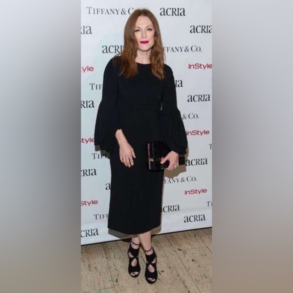 Aquazzura Iman Blue Suede Cutout Wedge Sandals Size 37.5 as seen Julianne Moore - Picture 5 of 13